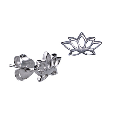 Sterling Silver Lotus Flower Stud Earrings - Mandi at Home