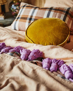 Coffee and Cream Tartan Linen Pillowcases - 2P King Set - Mandi at Home