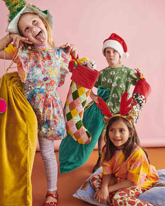 Christmas Harlequin Velvet Stocking - One Size - Mandi at Home