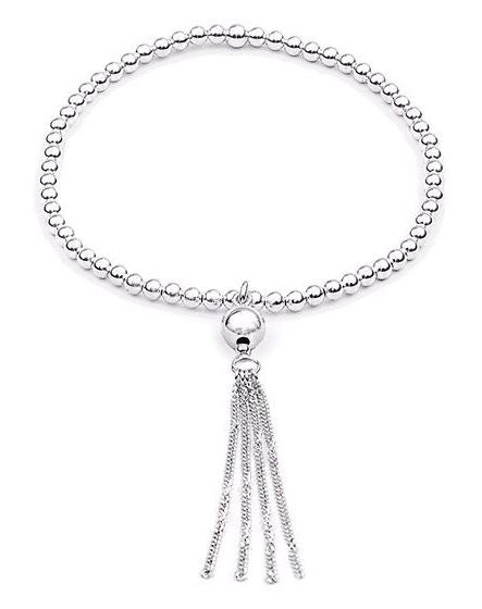 Silver tassel deals bracelet