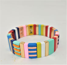 Load image into Gallery viewer, Enamel Rainbow Tile Bead Bracelet - Large - A Fox Called Wilson - Mandi at Home