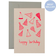 Load image into Gallery viewer, Neon Coral Birthday Party Hats Card Mandi At Home