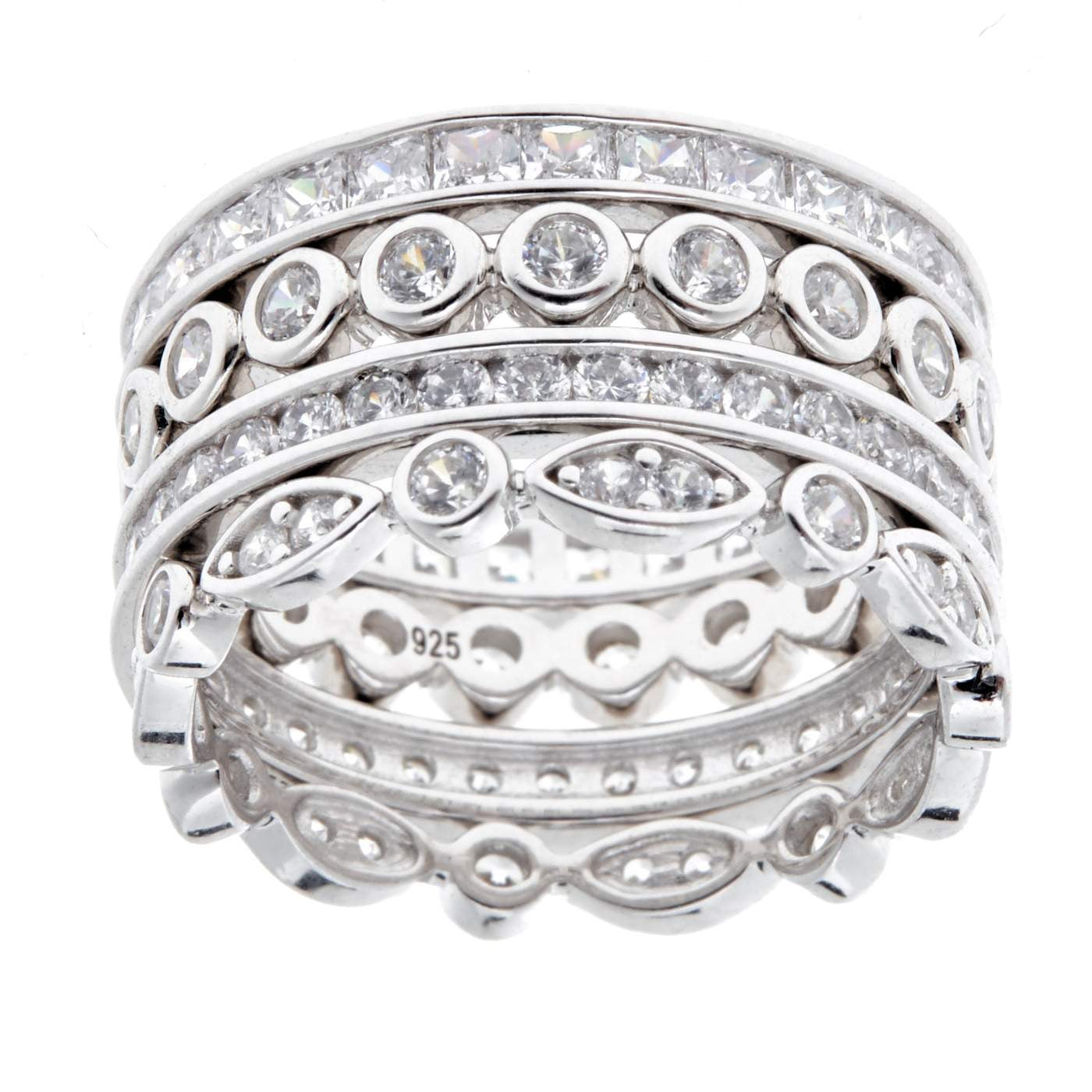 Madonna Stack Ring - CZ and Sterling Silver - Mandi and Co