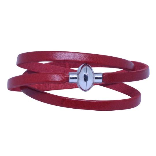 Leather Rainbow Wrap Bracelet - Red - Mandi at Home