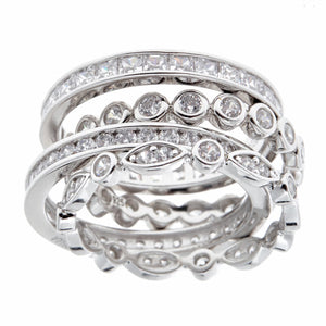 Madonna Stack Ring - CZ and Sterling Silver - Mandi at Home