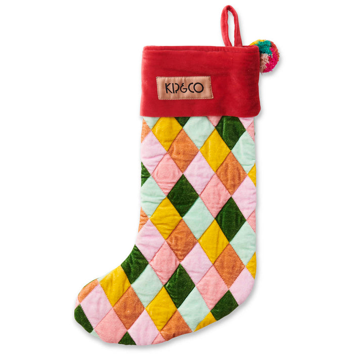 KIP & CO CHRISTMAS HARLEQUIN VELVET STOCKING KIP & CO CHRISTMAS HARLEQUIN VELVET STOCKING