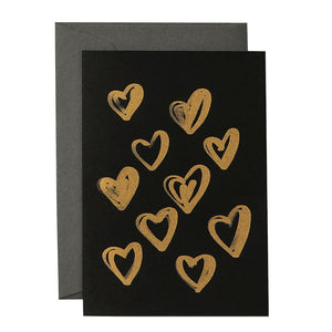 Heart Scatter  - Gold on Black - Mandi at Home