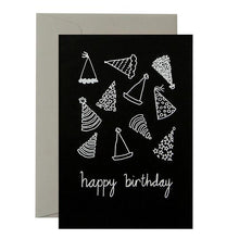 Load image into Gallery viewer, Party Hats Card - White on Black - Mandi at Home