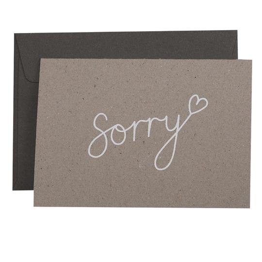Sorry Card - White on Natural - Mandi at Home