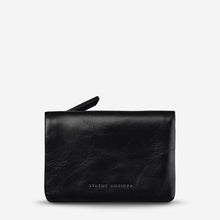 Load image into Gallery viewer, Is Now Better Black Leather Wallet - Status Anxiety - Mandi at Home