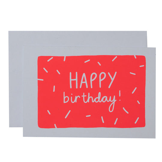 Streamer Birthday - Neon Coral on White - Mandi at Home