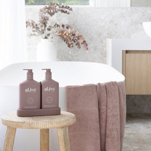 Load image into Gallery viewer, Wash and Lotion Duo + Tray - Raspberry Blossom and Juniper - al.ive body - Mandi at Home